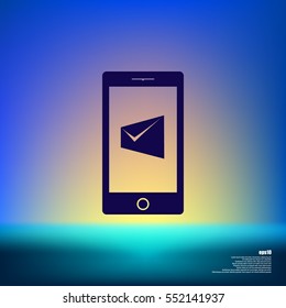 Flat paper cut style icon of Short Message. Vector illustration