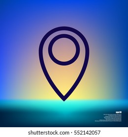 Flat paper cut style icon of map pointer vector illustration