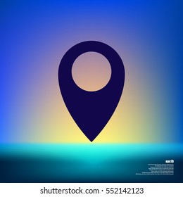 Flat paper cut style icon of map pointer vector illustration