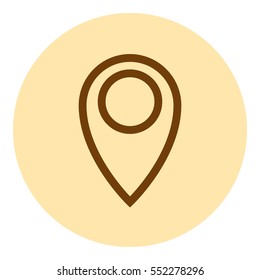 Flat paper cut style icon of map pointer vector illustration