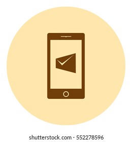 Flat paper cut style icon of Short Message. Vector illustration