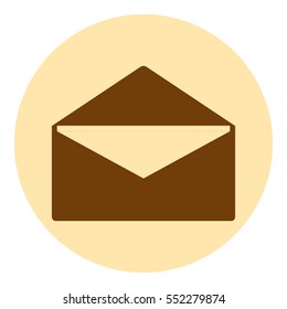 Flat paper cut style icon of envelope. E-mail symbol