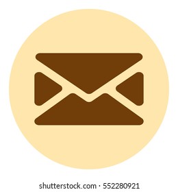 Flat paper cut style icon of envelope. E-mail symbol