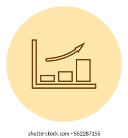 Flat paper cut style icon of a diagram. Vector illustration