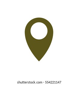Flat paper cut style icon of map pointer vector illustration