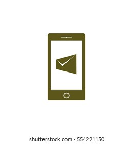 Flat paper cut style icon of Short Message. Vector illustration