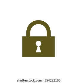 Flat paper cut style icon of a lock. Vector illustration