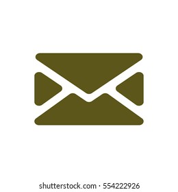 Flat paper cut style icon of envelope. E-mail symbol