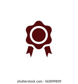 Flat paper cut style icon of seal. Vector illustration