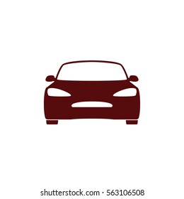 Flat paper cut style icon of a car. Vector illustration