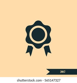 Flat paper cut style icon of seal. Vector illustration