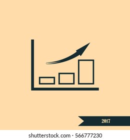 Flat paper cut style icon of a diagram. Vector illustration