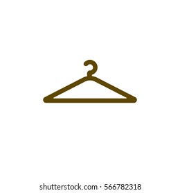 Flat paper cut style icon of hanger. Vector illustration