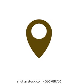 Flat paper cut style icon of map pointer vector illustration