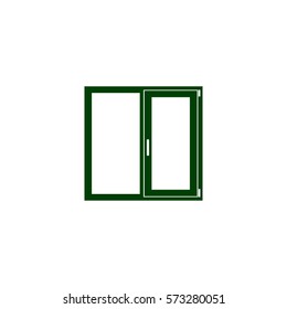 Flat paper cut style icon of modern window. Vector illustration