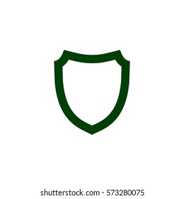 Flat paper cut style icon of a shield. Vector illustration