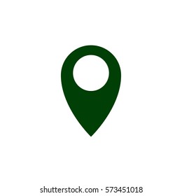 Flat paper cut style icon of map pointer vector illustration