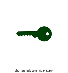 Flat paper cut style icon of an old key. Vector illustration