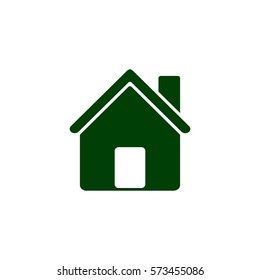 Flat paper cut style icon of house. Vector illustration