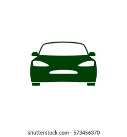 Flat paper cut style icon of a car. Vector illustration