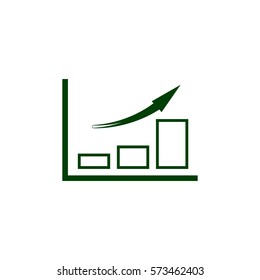 Flat paper cut style icon of a diagram. Vector illustration