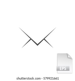 Flat paper cut style icon of envelope. E-mail symbol