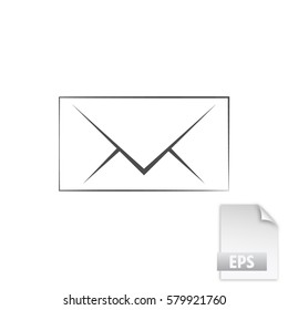 Flat paper cut style icon of envelope. E-mail symbol
