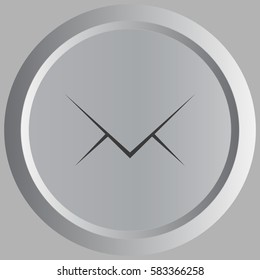 Flat paper cut style icon of envelope. E-mail symbol