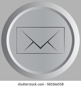 Flat paper cut style icon of envelope. E-mail symbol
