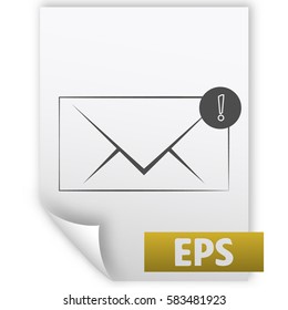 Flat paper cut style icon of envelope. E-mail symbol