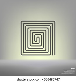 Flat paper cut style icon of floor heating. Vector illustration