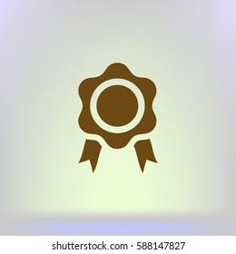 Flat paper cut style icon of seal. Vector illustration