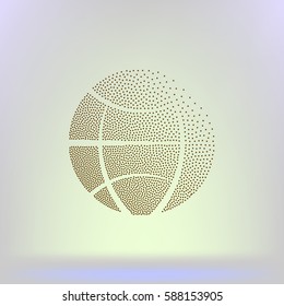 Flat paper cut style icon of globe. Vector illustration