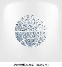 Flat paper cut style icon of globe. Vector illustration
