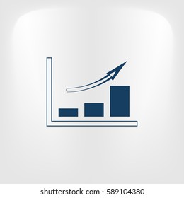 Flat paper cut style icon of a diagram. Vector illustration