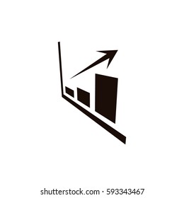 Flat paper cut style icon of a diagram. Vector illustration