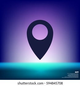 Flat paper cut style icon of map pointer vector illustration