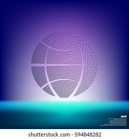 Flat paper cut style icon of globe. Vector illustration