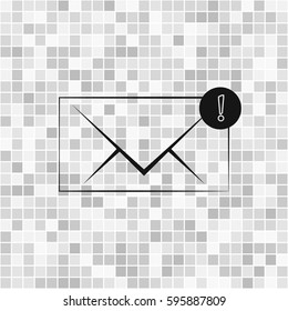 Flat paper cut style icon of envelope. E-mail symbol