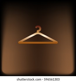 Flat paper cut style icon of hanger. Vector illustration