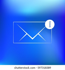 Flat paper cut style icon of envelope. E-mail symbol