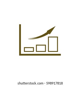 Flat paper cut style icon of a diagram. Vector illustration