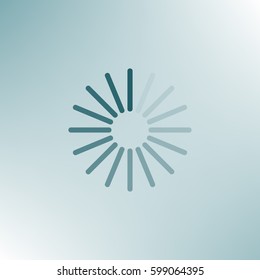 Flat paper cut style icon of refresh symbol. Vector illustration