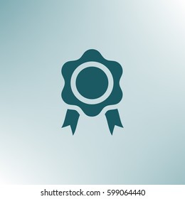 Flat paper cut style icon of seal. Vector illustration