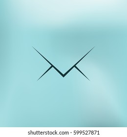 Flat paper cut style icon of envelope. E-mail symbol