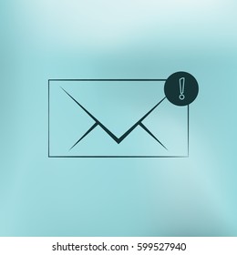 Flat paper cut style icon of envelope. E-mail symbol
