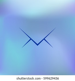 Flat paper cut style icon of envelope. E-mail symbol