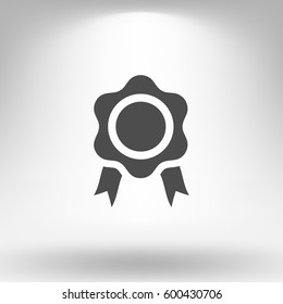 Flat paper cut style icon of seal. Vector illustration