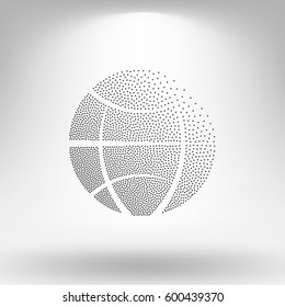 Flat paper cut style icon of globe. Vector illustration
