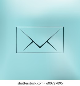 Flat paper cut style icon of envelope. E-mail symbol